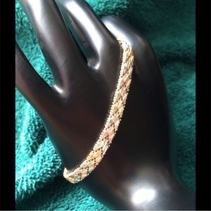 HOST PICK- BEAUTIFUL 925 ITALIAN STERLING SILVER THREE COLOR BRACELET “ 8